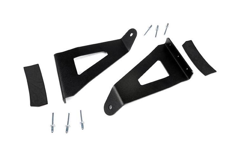 Rough Country 54-inch Curved LED Light Bar Upper Windshield Mounting Brackets (Ford F150) 70518