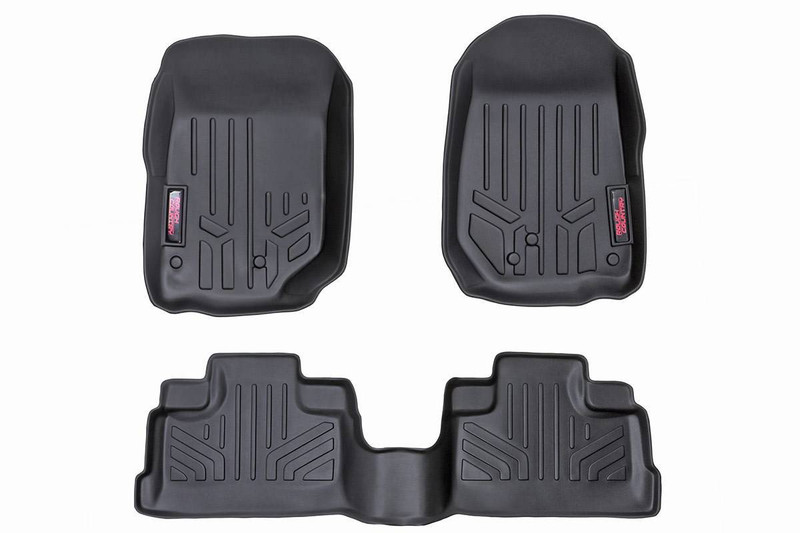 Rough Country Heavy Duty Floor Mats - Front and Rear Combo (14-18 JK Unlimited Models) M-61412