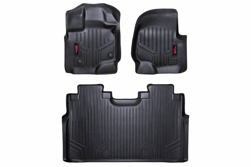Rough Country Heavy Duty Floor Mats - Front and Rear Combo (SuperCrew Cab Models) M-51512