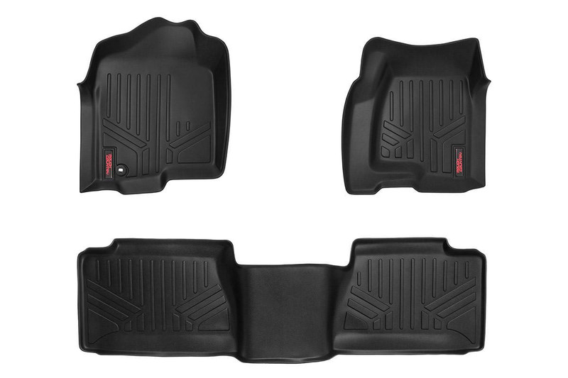 Rough Country Heavy Duty Floor Mats - Front and Rear Combo (Extended Cab Models) M-29912