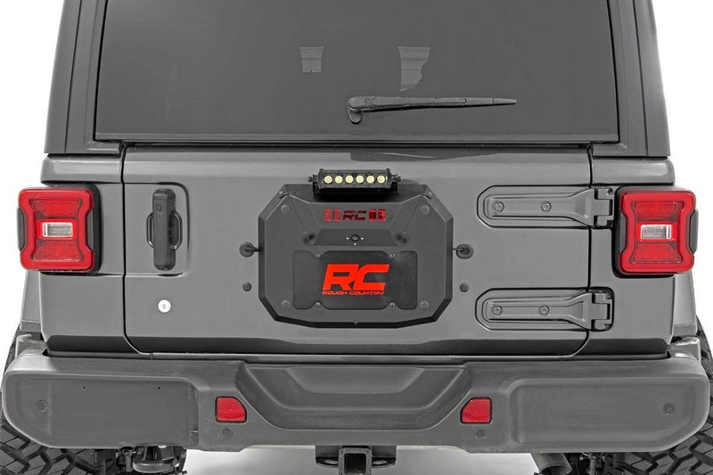 Rough Country Jeep Spare Tire Delete Kit w/ 8in Black Series LED (18-20 JL) 10584
