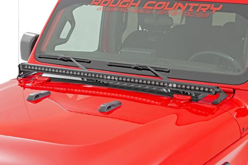 Rough Country Jeep 50-inch LED Hood Kit (18-20 Wrangler JL, 2020 Gladiator JT, Chrome-Series) 70058