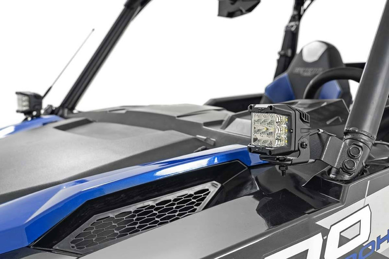 Rough Country Polaris Dual LED Cube Kt - Blk Ser w/3in Osram Wide Angle LED (16-20 General) 93023