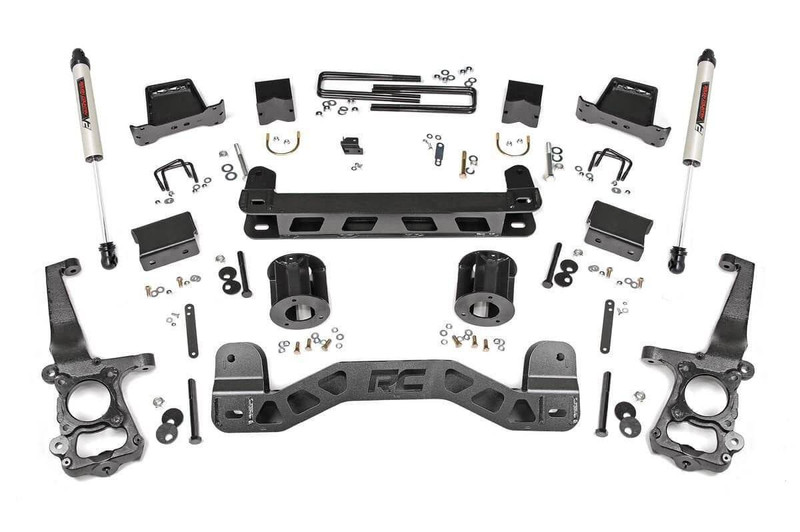 Rough Country 6in Ford Suspension Lift Kit w/V2 Shocks (15-20 F-150 2WD) 55370