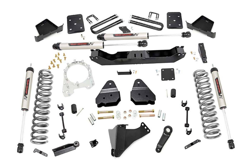 Rough Country 4.5in Ford Suspension Lift Kit w/V2 Shocks (17-19 F-250/350 4WD, Diesel) 55070