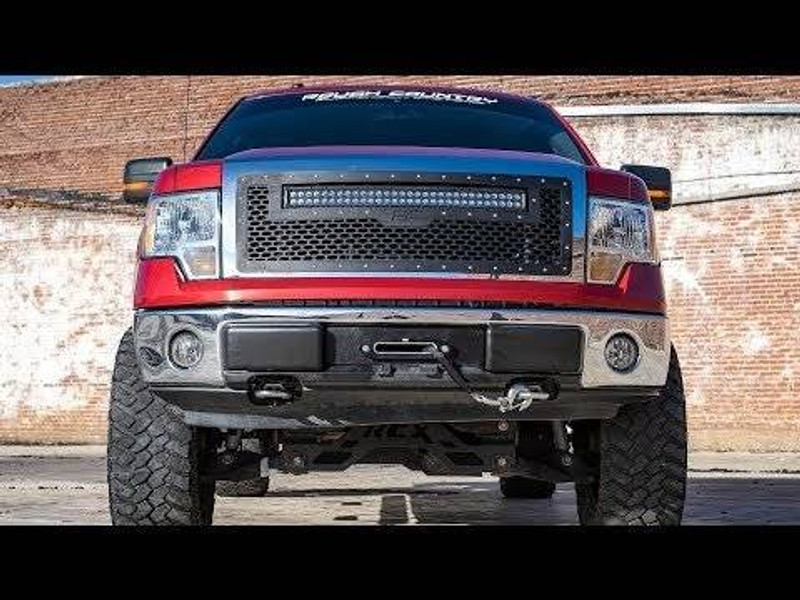 Rough Country Ford Mesh Grille w/30in Dual Row Black Series LED (09-14 F-150) 70233