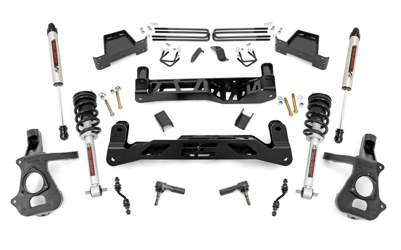Rough Country 7in GM Suspension Lift Kit, Lifted Struts & V2 (14-18 1500 PU 2WD, CastSteel) 23771