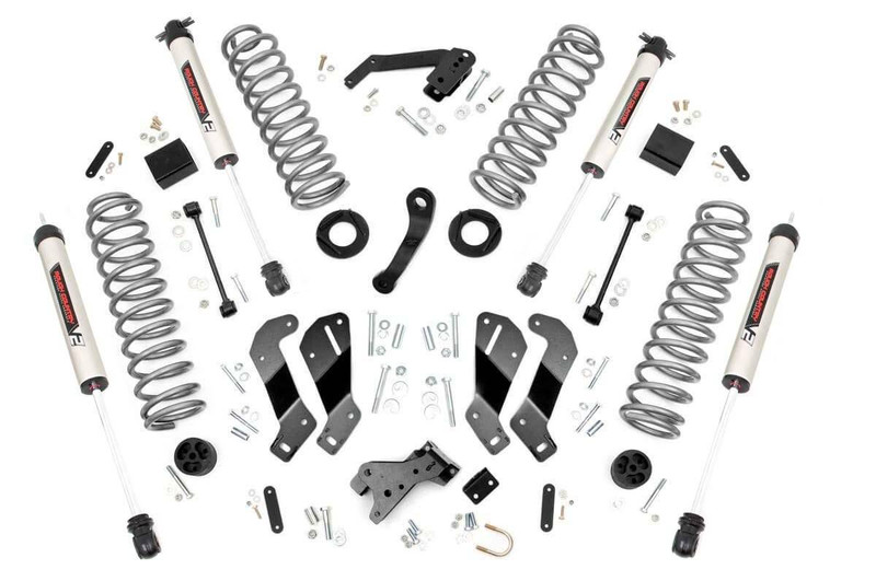 Rough Country 3.5in Jeep Susp Lift Kit w/V2 Shks, Cntrl Arm Drop (07-18 Wrangler JK Unlimited) 69470