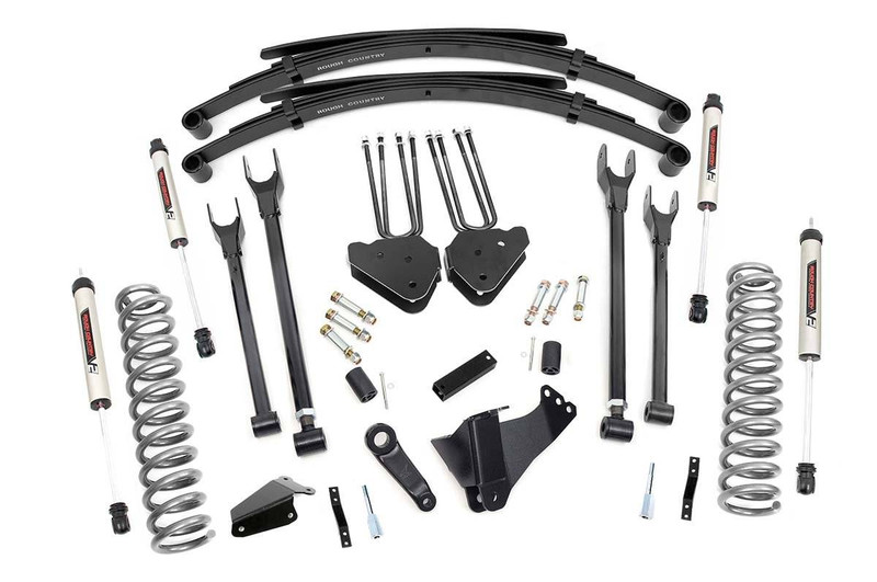 Rough Country 6in Ford 4-Link Suspension Lift System w/V2 Shocks (05-07 F-250/350 4WD) 58270