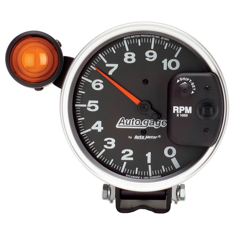 Autometer Gauge, Tachometer, 5", 10k Rpm, Pedestal W/ Ext. Shift-lite, Black, Auto Gage 233904