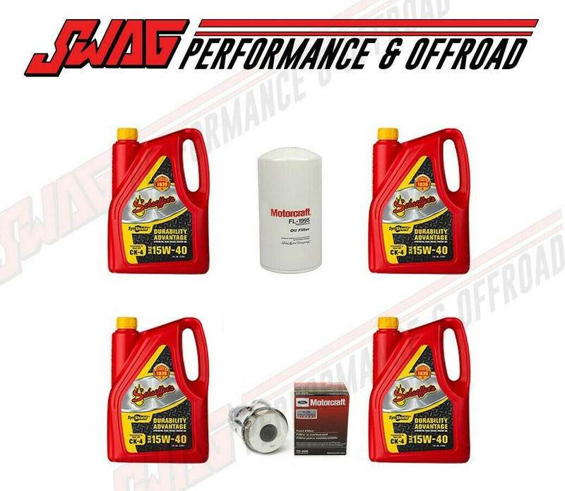 Genuine Motorcraft Oil Filter & Fuel Filter W/ 4 Gallons Of Schaeffer 15W40 7.3L