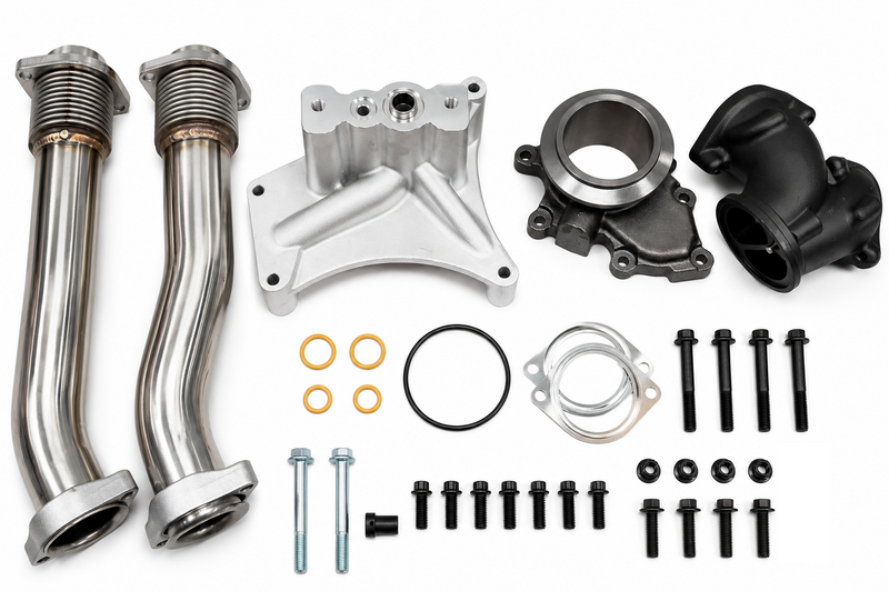 SWAG Performance Bellowed Up-Pipe & Non-EBV Pedestal Kit | 99.5-03 Ford 7.3L Powerstroke Diesel