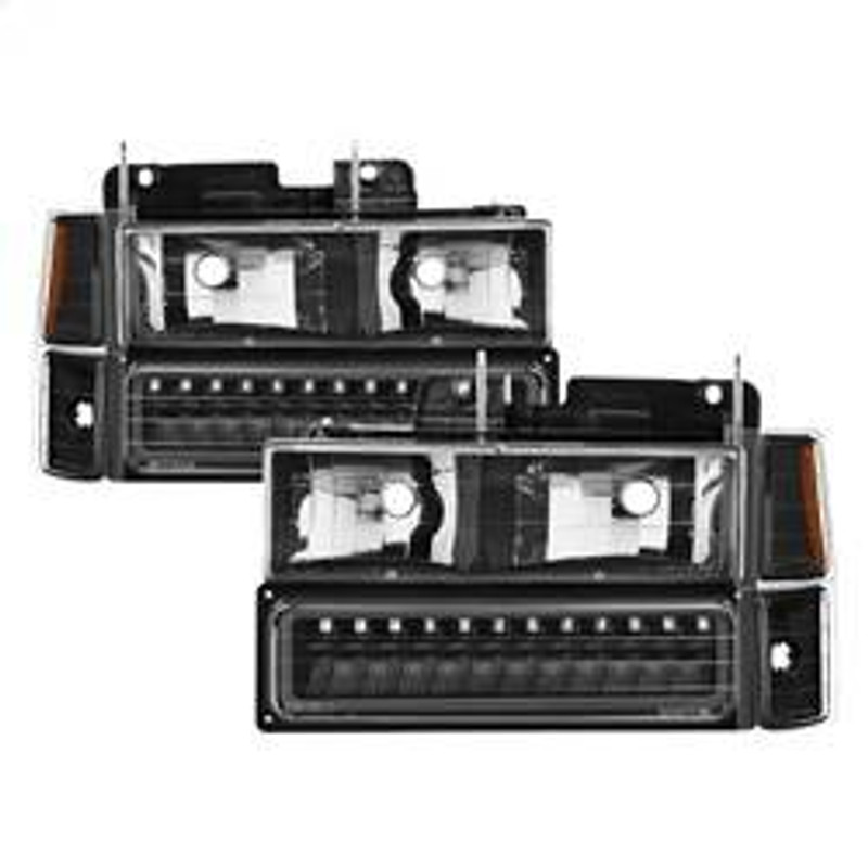 Spyder Auto Corner/LED Bumper Headlights - Black 5069542