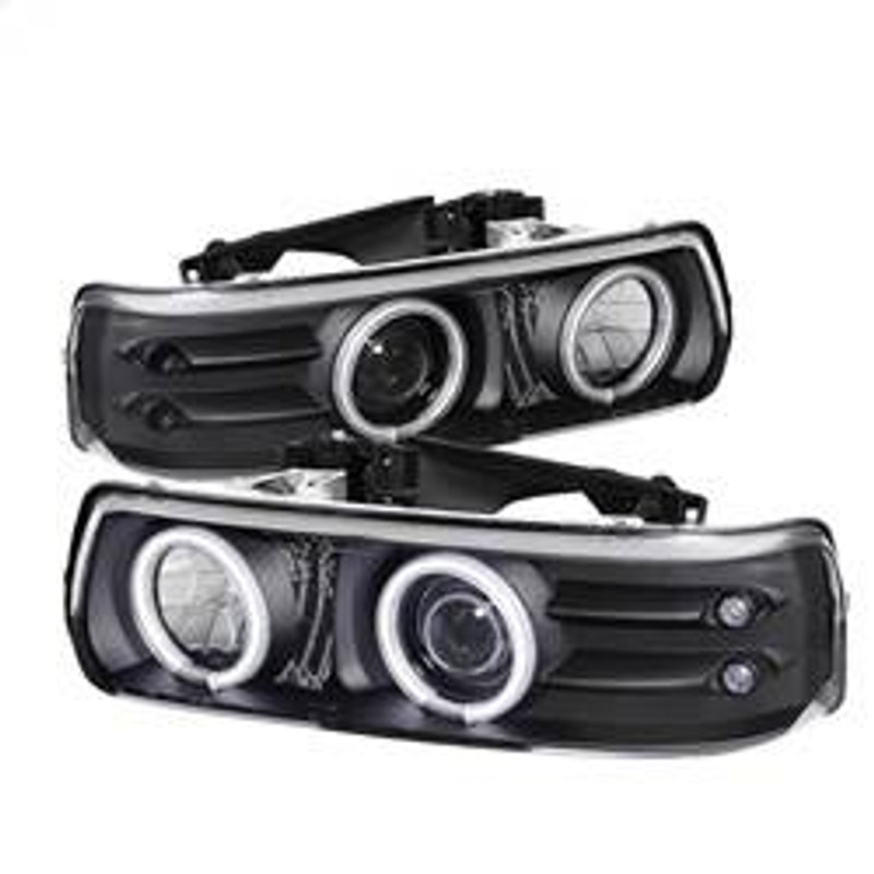 Spyder Auto Projector Headlights - CCFL Halo - LED - Black - Low H1 5009579