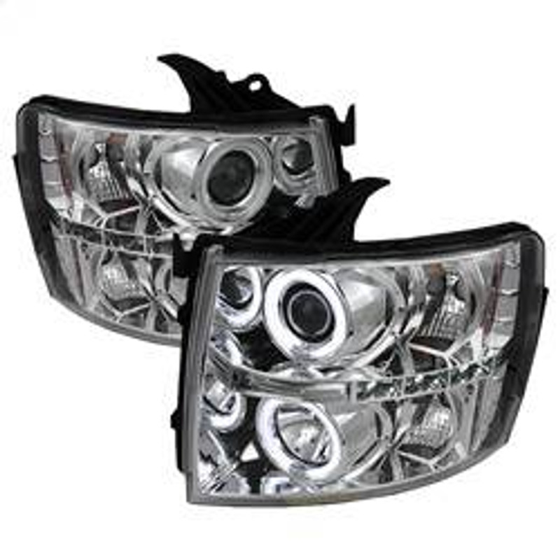 Spyder Auto Projector Headlights - CCFL Halo - LED - Chrome - High H1 - Low H1 5033871