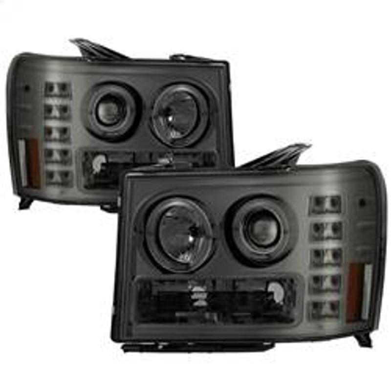 Spyder Auto Projector Headlights - LED Halo- LED - Smoke - High H1 - Low H1 5010629