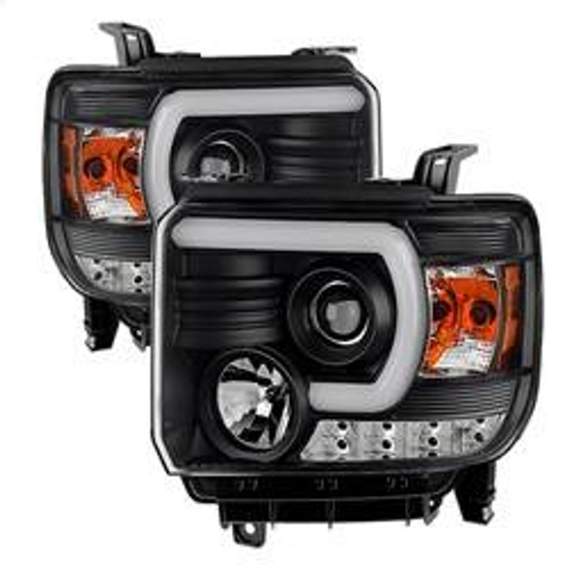 Spyder Auto Projector Headlights - Light Bar DRL - Black 5080851