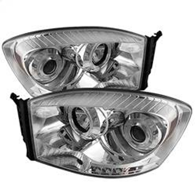Spyder Auto Projector Headlights - LED Halo - LED - Chrome - High H1 - Low H1 5010018