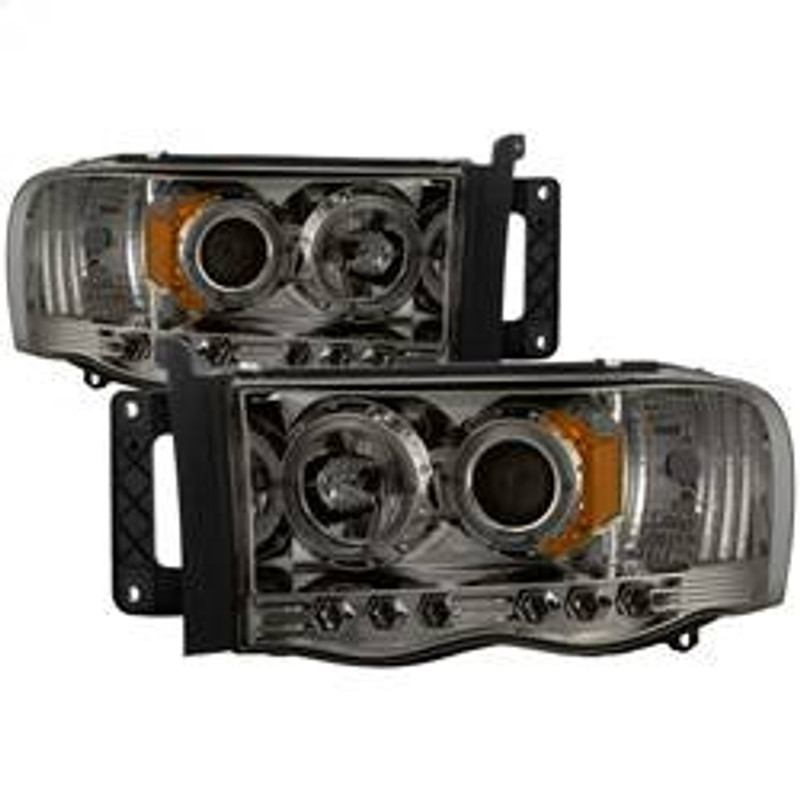 Spyder Auto Projector Headlights - LED Halo - LED - Smoke - High H1 - Low H1 5009999