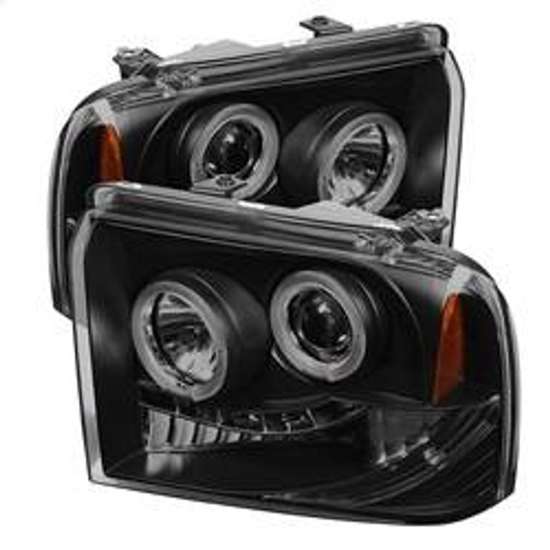 Spyder Auto Projector Headlights - LED Halo - LED - Black Smoke - High H1 - Low H1 5078483