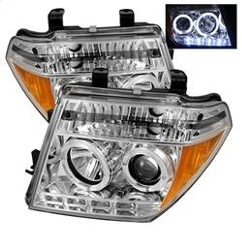 Spyder Auto Projector Headlights - LED Halo - LED - Chrome - High H1 - Low H1 5011534