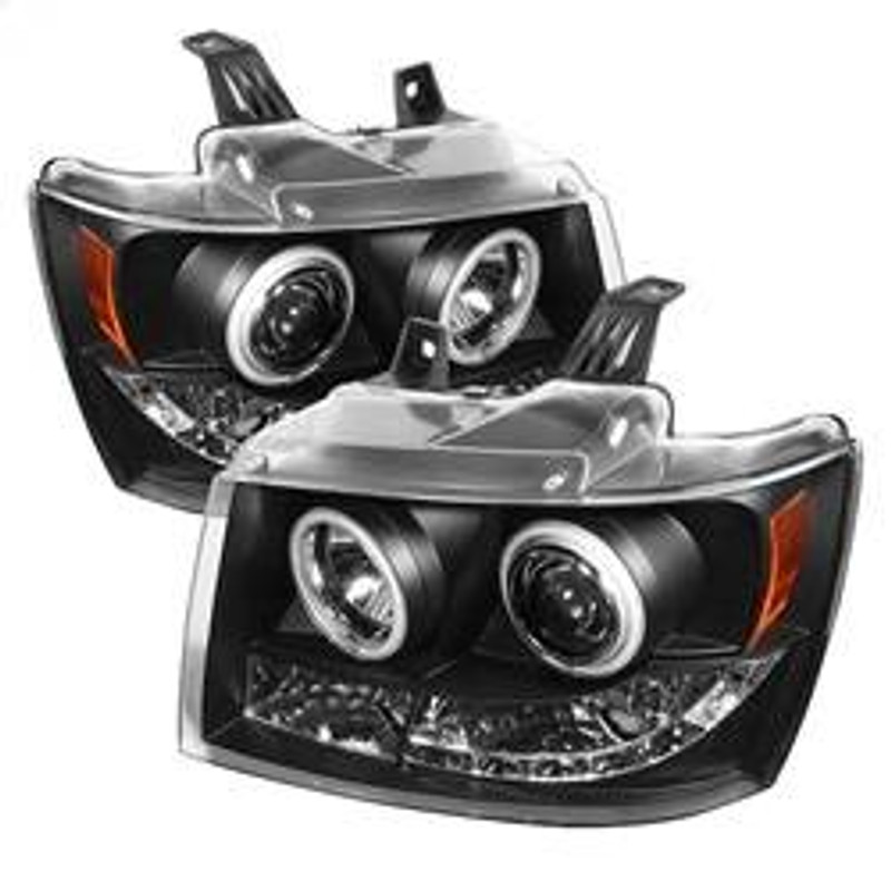 Spyder Auto Projector Headlights - CCFL Halo - LED - Black - High H1 - Low H1 5030047