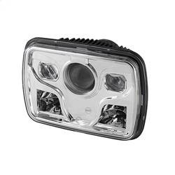 Spyder Auto Rectangular Sealed Beam 7x6 Inch LED Headlights ( High/Low Beam ) - Chrome 9026799