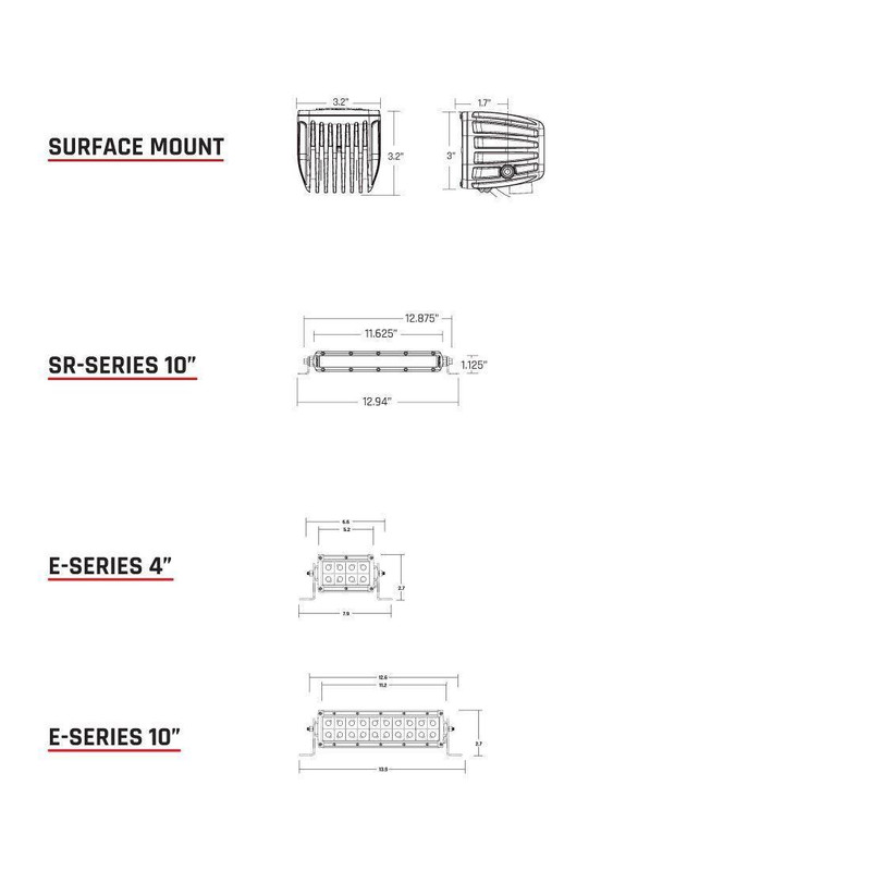 RIGID Industries D-SERIES INFRARED SPOT SURFACE MOUNT PAIR 202293