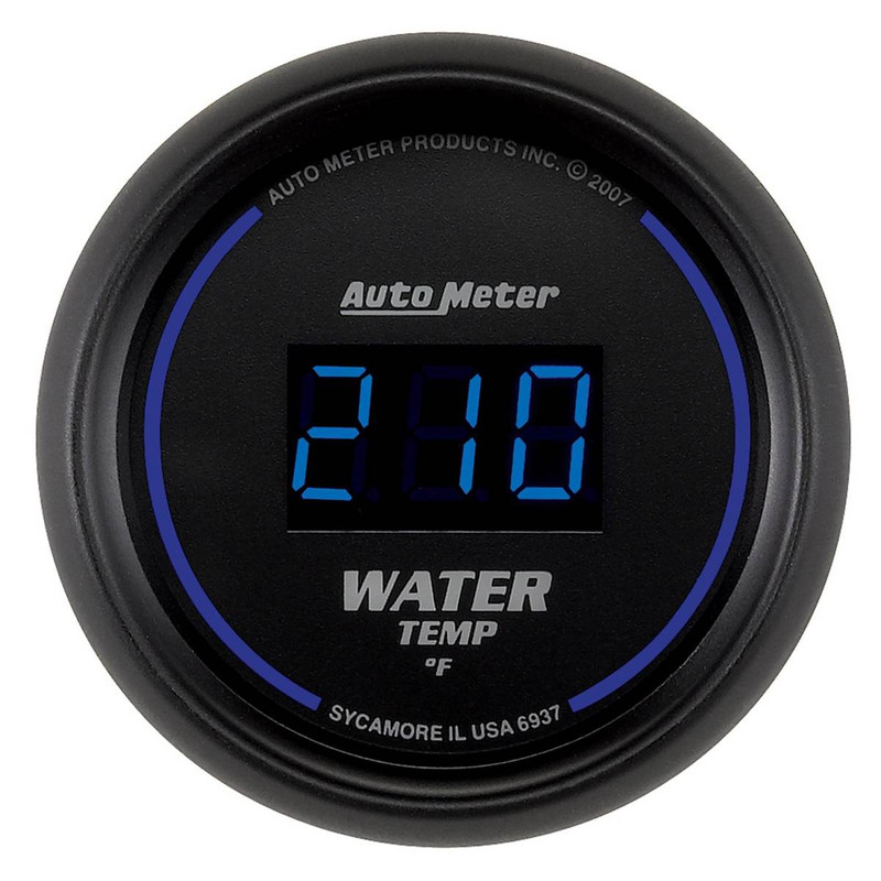 AutoMeter GAUGE, WATER TEMP, 2 1/16", 340°F, DIGITAL, BLACK DIAL W/ BLUE LED 6937