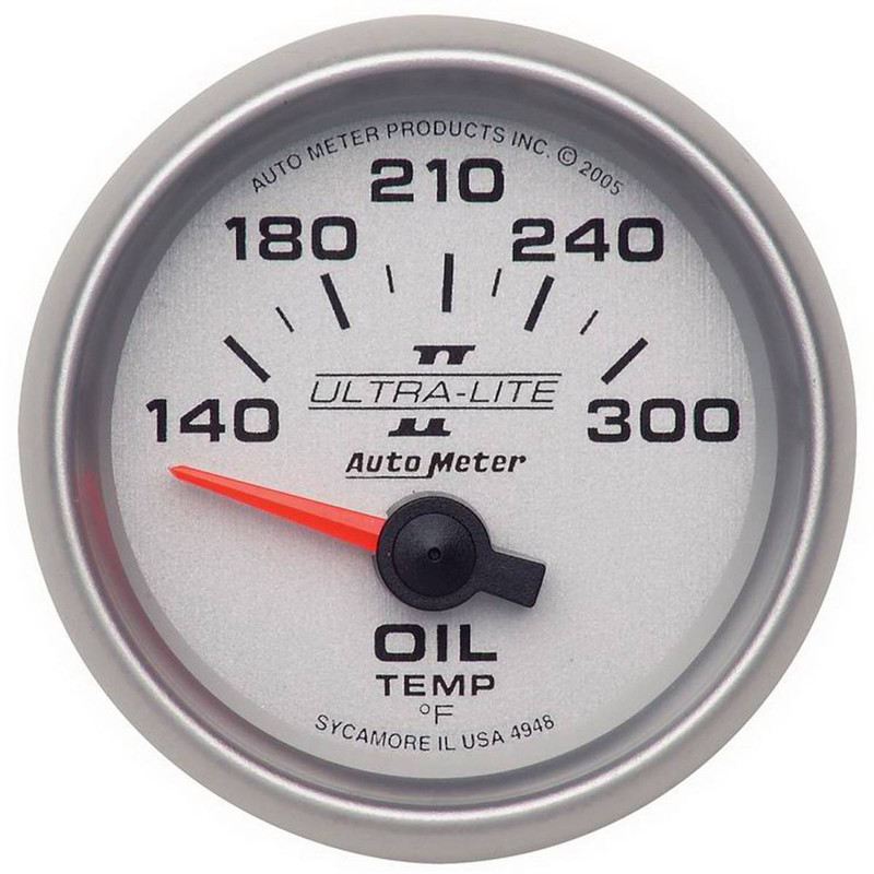 AutoMeter GAUGE, OIL TEMP, 2 1/16", 140-300°F, ELECTRIC, ULTRA-LITE II 4948