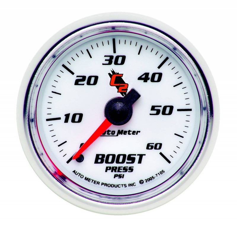 AutoMeter GAUGE, BOOST, 2 1/16", 60PSI, MECHANICAL, C2 7105