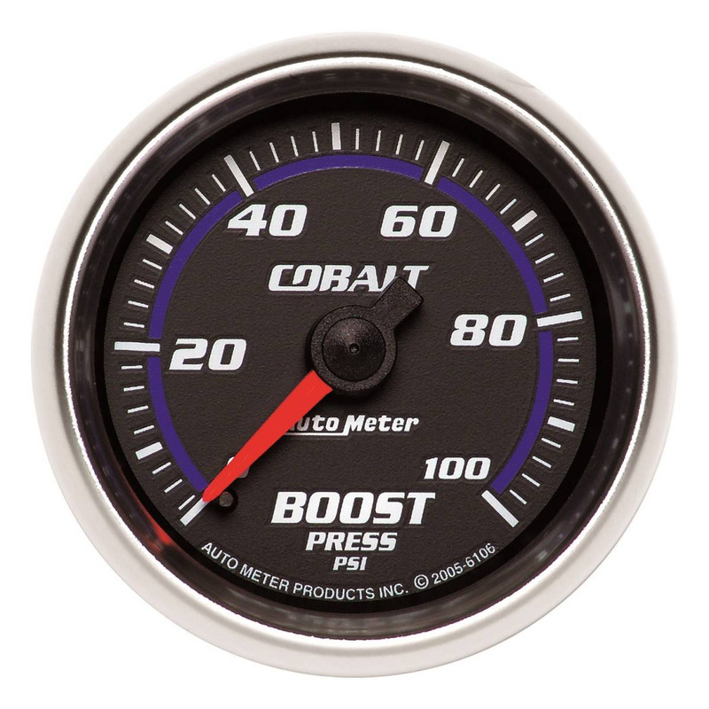 AutoMeter GAUGE, BOOST, 2 1/16", 100PSI, MECHANICAL, COBALT 6106