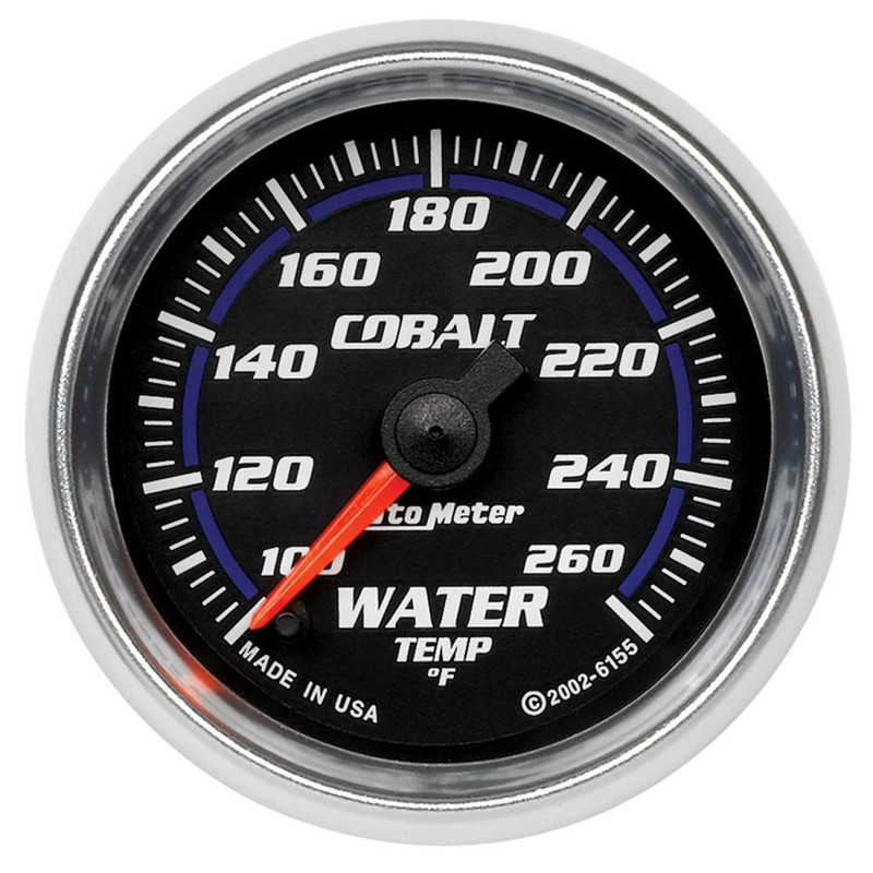 AutoMeter GAUGE, WATER TEMP, 2 1/16", 100-260°F, DIGITAL STEPPER MOTOR, COBALT 6155