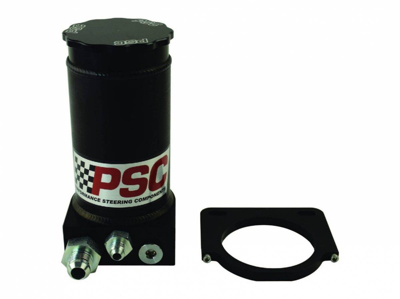 Pro Touring Black Anodized Remote Reservoir Kit, #6AN Return #10AN Feed PSC Performance Steering Components