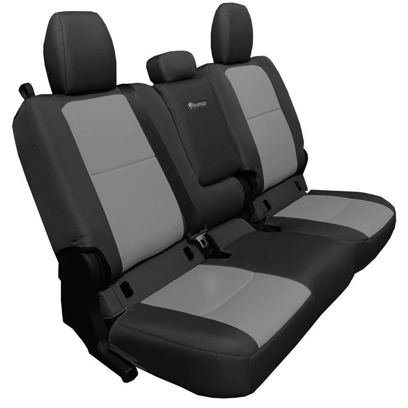 Bartact Rear 4 Door Seat Covers 2019 and Up Jeep Gladiator Black/Graphite With Fold Arm Rest