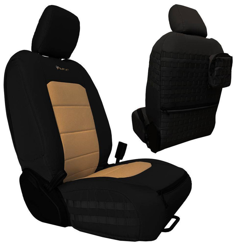 Bartact Front Seat Covers 2019 and Up Jeep Gladiator Black/Khaki