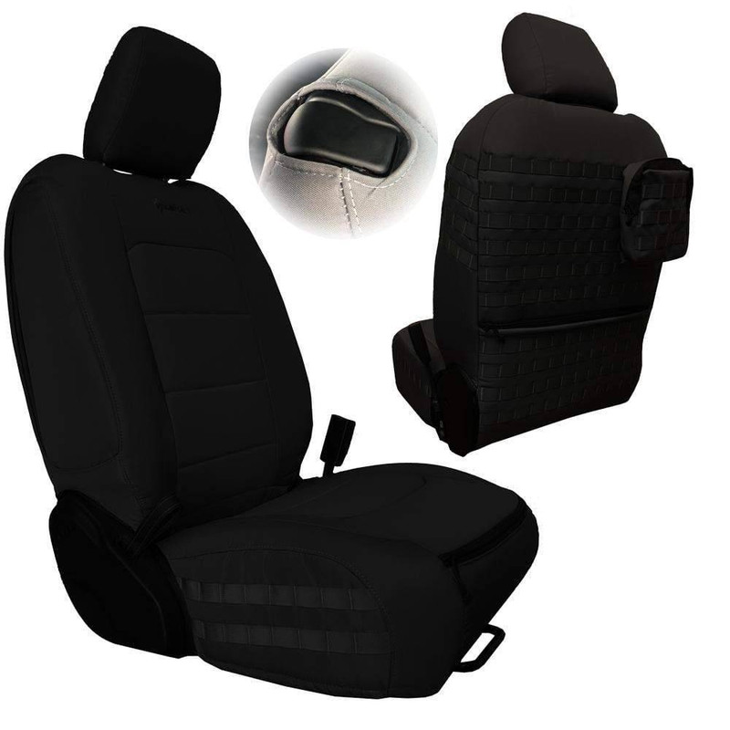 Bartact Jeep JL Tactical Front Seat Covers 18-Present Wrangler JL 2 Door Black/Black