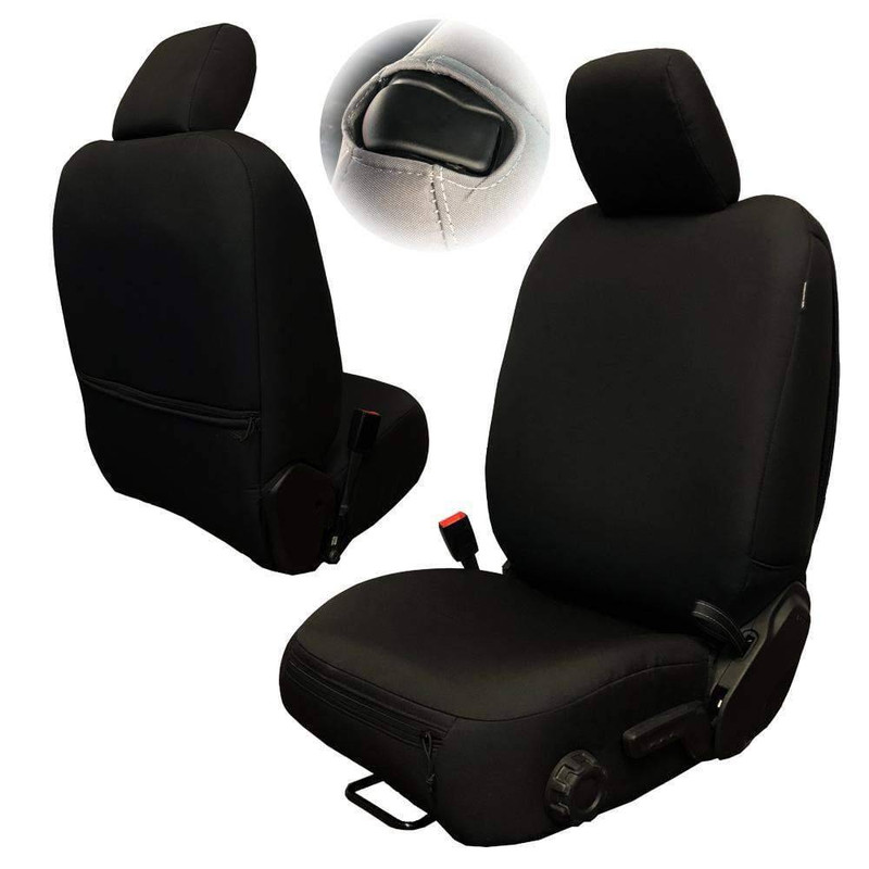 Bartact Jeep JL Front Seat Covers Base Line Performance 2 DR Only 18-Present Wrangler JL Black Pair
