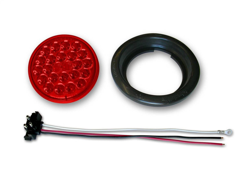 Poison Spyder Poison Spyder 4 24-LED Taillight Push-In with Pigtail &amp; Grommet Red 41-04-050