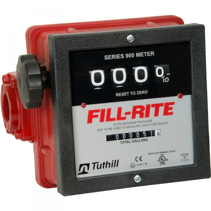 Fill-Rite 901c 4-digit Mechanical Fuel Transfer Meter (6-40 Gpm)universal - 1" Inlet/outlet