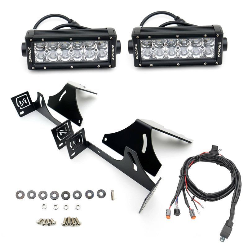 ZROADZ 2017-2022 Ford Super Duty Rear Bumper LED Kit with (2) 6 Inch LED Straight Double Row Light Bars