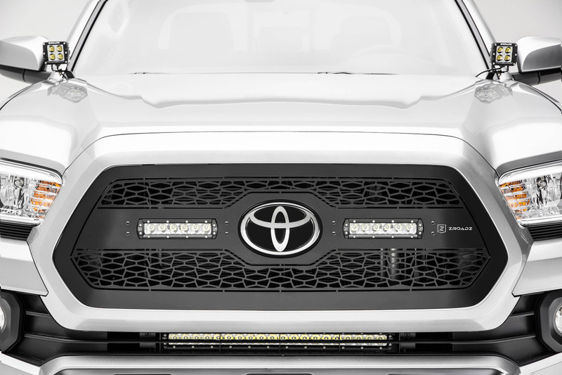 ZROADZ 2018-2022 Toyota Tacoma Front Bumper Center LED Kit with (1) 20 Inch LED Straight Single Row Slim Light Bar