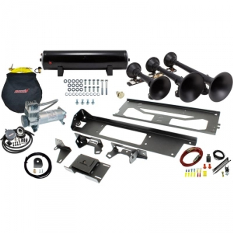 Kleinn Bolt-on Train Horn System for 2017-2018 Ford F-250 and F-350 diesel trucks.