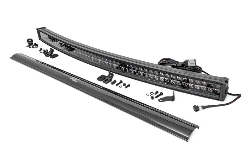Rough Country - 50 Inch Black Series LED Light Bar - Curved - Dual Row - Cool White DRL