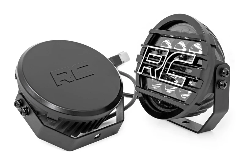 Rough Country - Black Series Halo LED Light Pair - White/Amber DRL - 6.5 Inch - Round