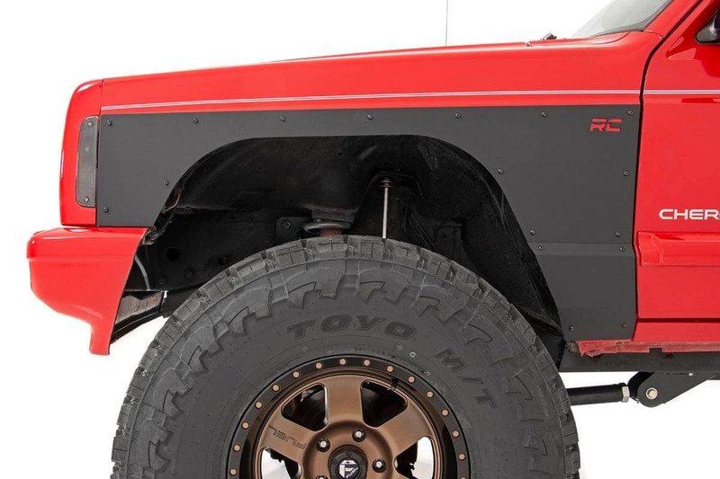 Rough Country - Fender & Quarter Panel Armor - Front - Combo - Jeep Cherokee XJ (97-01)