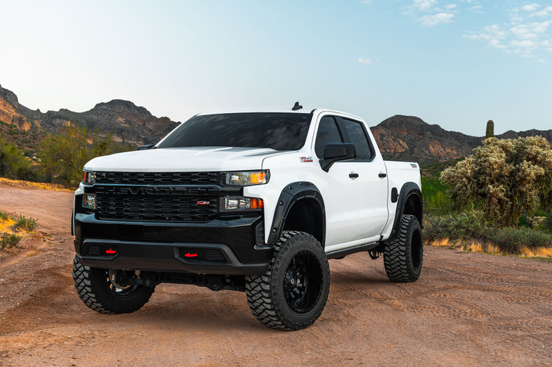Rough Country - Fender Flares - Defender - GBA Black - Chevy Silverado 1500 2WD/4WD (2019-2025 & Classic)