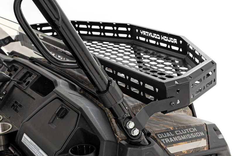 Rough Country - Front Cargo Rack -Black Series LED - 6 in. Light - Slim Line - Honda Pioneer 1000