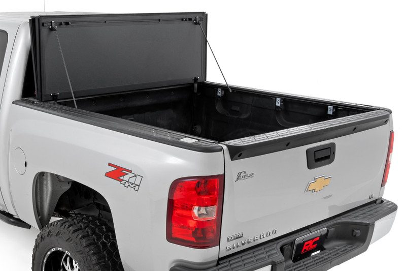 Rough Country - Hard Tri-Fold Flip Up Bed Cover - 5'9 in. Bed - Chevy/GMC 1500 (07-13)