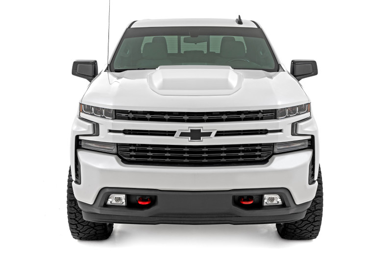 Rough Country - Hood Scoop - GAZ Summit White - Chevy Silverado 1500 2WD/4WD (2019-2025 & Classic)